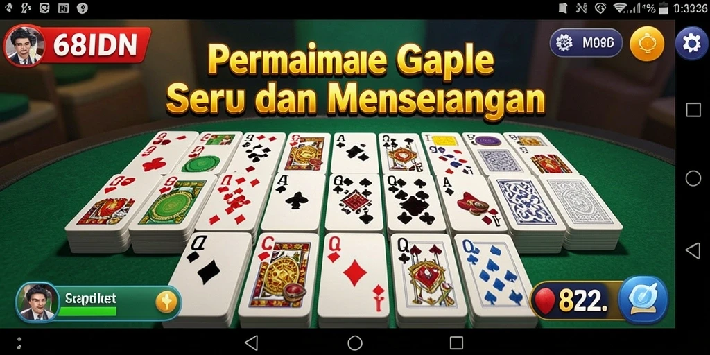 Tampilan gameplay Gaple yang seru dan interaktif di 68IDN.