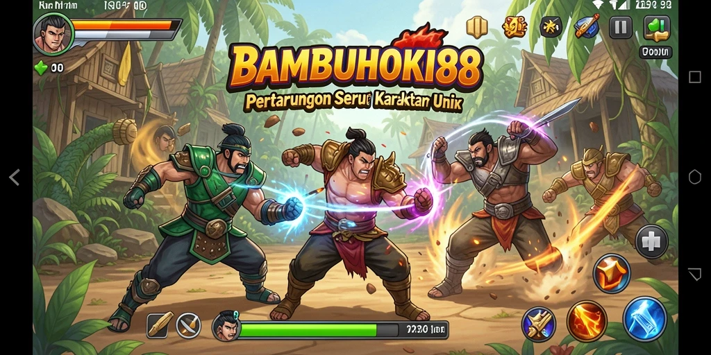 Gameplay seru BAMBUHOKI88 dengan pertarungan yang intens.