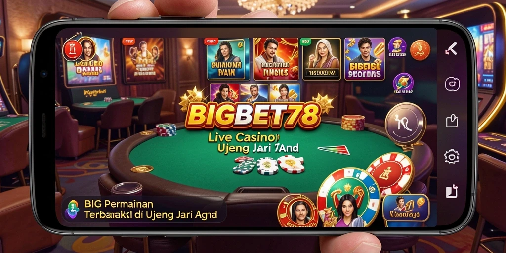 Tampilan permainan Live Casino yang mendebarkan di BIGBET78.