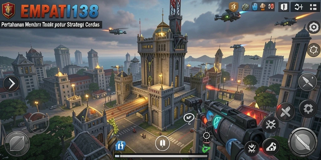 Tampilan gameplay menarik dalam strategis Tower Defense.