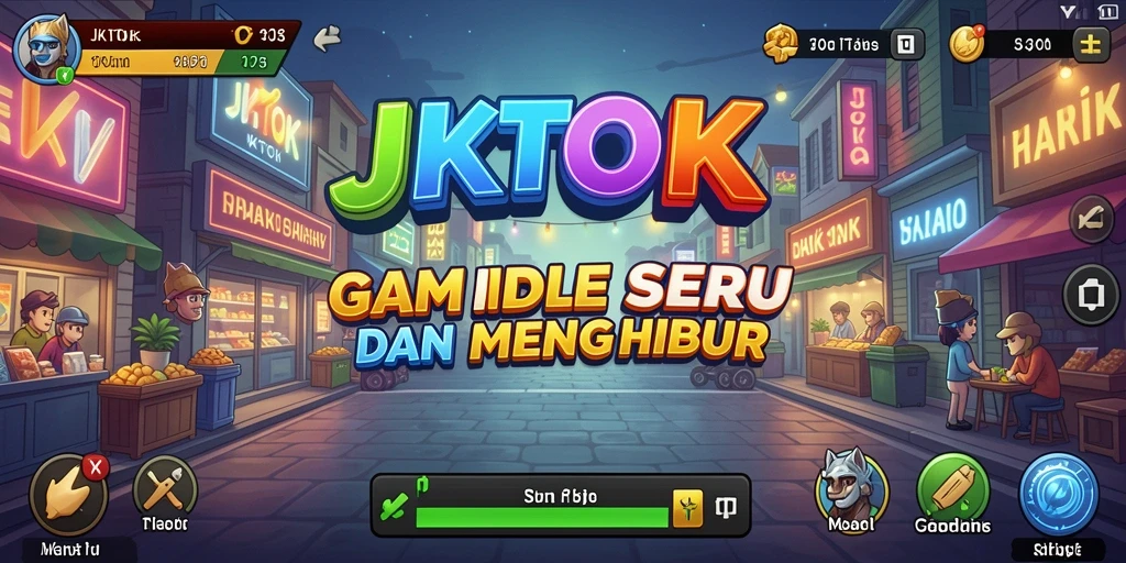 Screenshot gameplay meriah dari JKTOK yang menunjukkan proses pengumpulan sumber daya.