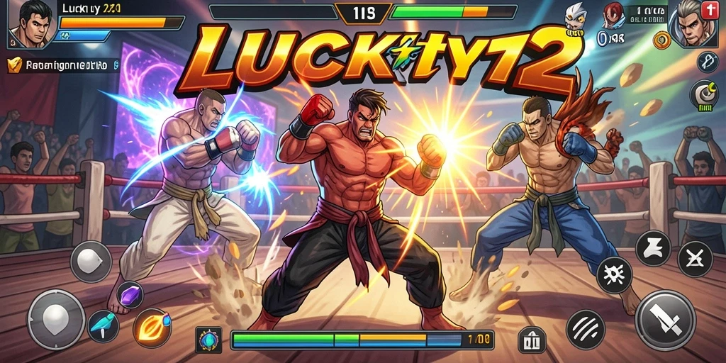 Tampilan seru dari pertarungan di LUCKY72 dengan karakter berbakat.