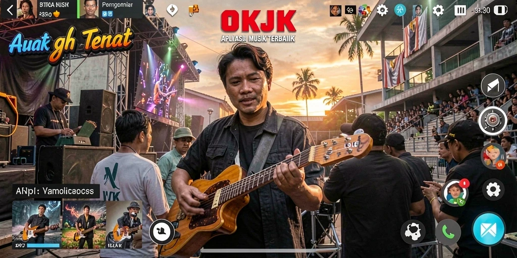 Tampilan gameplay dari OKJK yang dinamis dan interaktif.