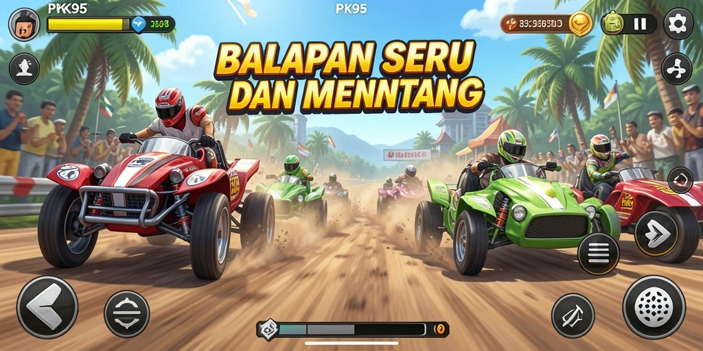 Tampilan gameplay Racing PK95 yang seru dan menegangkan.