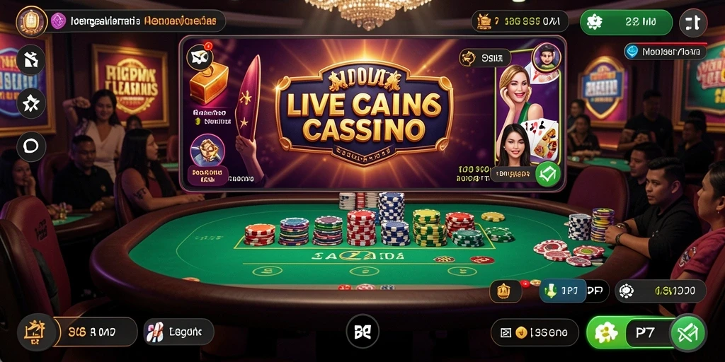 Gameplay Live Casino yang mendebarkan di aplikasi PP7.