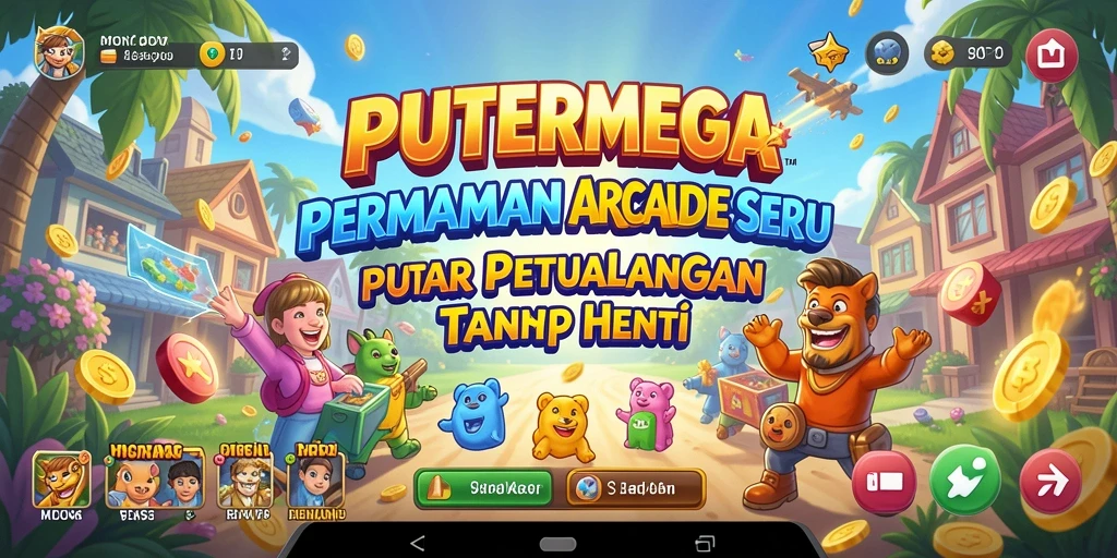 Screenshot utama PUTERMEGA, menampilkan gameplay seru dalam petualangan Arcade.