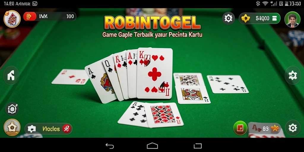 Screenshot gameplay ROBINTOGEL menampilkan serunya permainan Gaple.